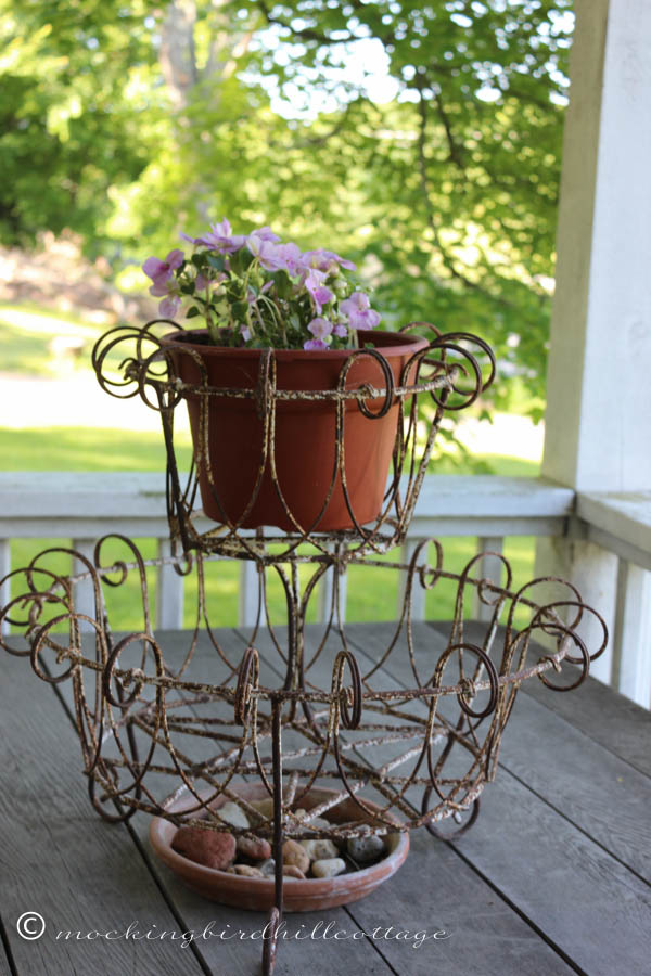 wrought iron planter