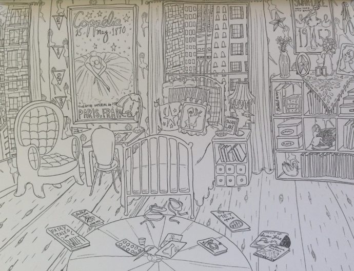 Amanda Laurel Atkins BEDROOM coloring book sample page 11