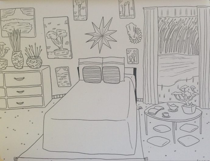 Amanda Laurel Atkins BEDROOM coloring book sample page 2